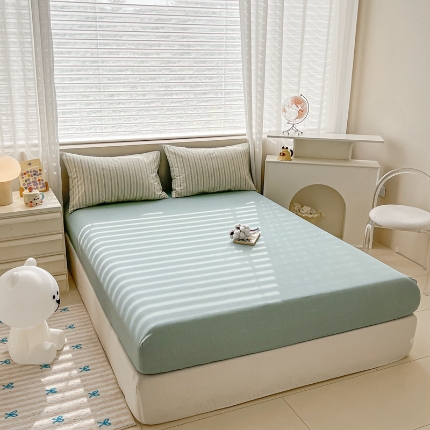 91家纺网 家纺一手货源 找家纺 （总）（总）2025新款13070全棉纯棉全包床笠柔软亲肤床垫套居家必备床上用品
