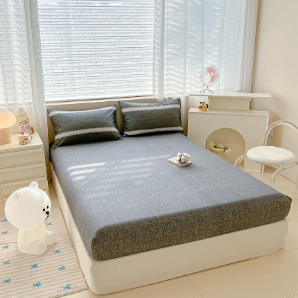 91家纺网 家纺一手货源 找家纺 （总）（总）2025新款13070全棉纯棉全包床笠柔软亲肤床垫套居家必备床上用品