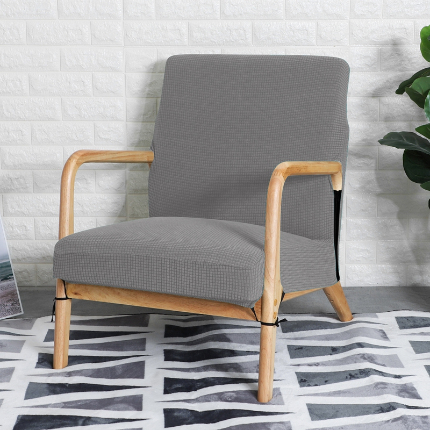 91家纺网 家纺一手货源 找家纺 防水华夫格纯色弹力实木沙发椅套  单人沙发套  弹性坐垫套