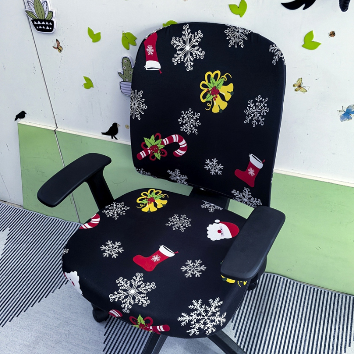 91家纺网 家纺一手货源 找家纺 弹力印花分体椅套 办公室转椅套 员工椅套子 弹力椅子套