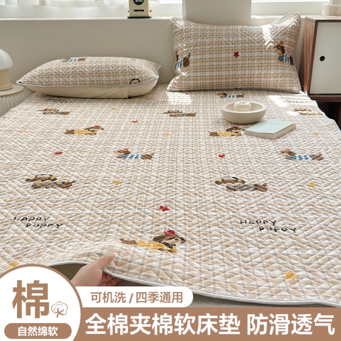 91家纺网 家纺一手货源 找家纺 （总）2025 全棉纯棉软床垫 席梦思床垫保护垫 夹棉床单床盖