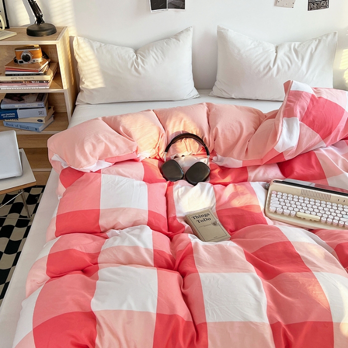 91家纺网 家纺一手货源 找家纺 （总）（总）2025新款无印风印花水洗棉单被套软糯亲肤被套床单枕套单品系列床上用品