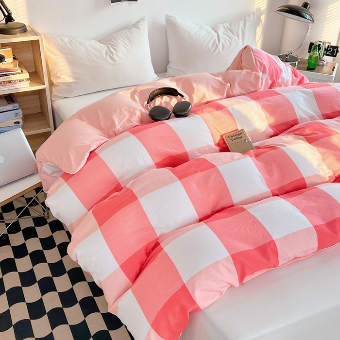 91家纺网 家纺一手货源 找家纺 （总）（总）2025新款无印风印花水洗棉单被套软糯亲肤被套床单枕套单品系列床上用品