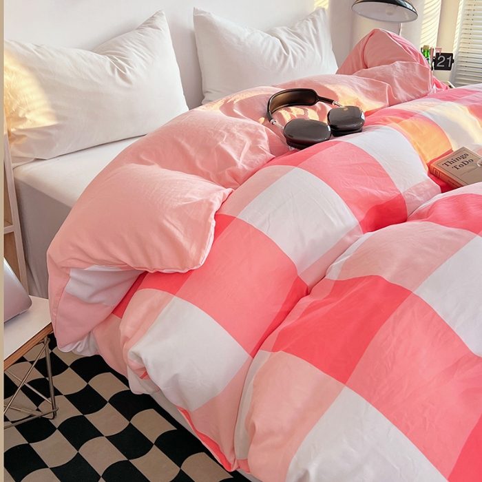 91家纺网 家纺一手货源 找家纺 （总）（总）2025新款无印风印花水洗棉单被套软糯亲肤被套床单枕套单品系列床上用品