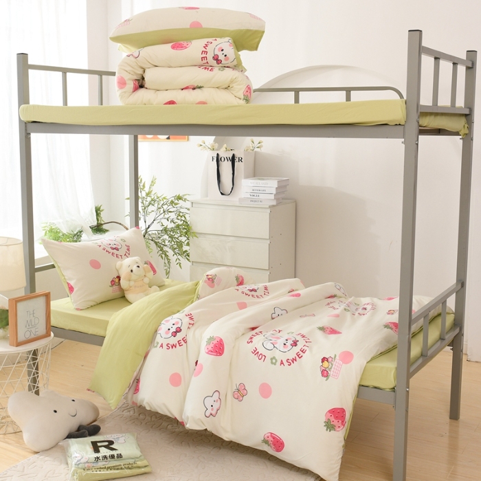 91家纺网 家纺一手货源 找家纺 （总）2025新款卡通小清新ins风学生六件套加厚柔软宿舍上下铺床上用品