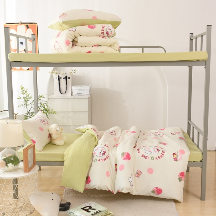 91家纺网 家纺一手货源 找家纺 （总）2025新款卡通小清新ins风学生六件套加厚柔软宿舍上下铺床上用品