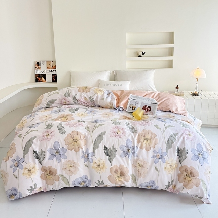 91家纺网 家纺一手货源 找家纺 （总1）安逸家纺 12868 新款全棉被套被罩学生宿舍纯棉单被套