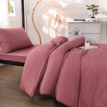 91家纺网 家纺一手货源 找家纺 （总）（总）2025新款纯色双拼水洗棉学生三件套六件套上下铺组合套装床品套件