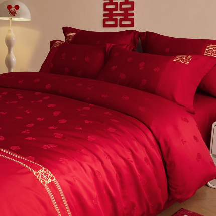 91家纺网 家纺一手货源 找家纺 （总）卓缦家纺 2025新款提花刺绣婚庆四件套（控价50+）