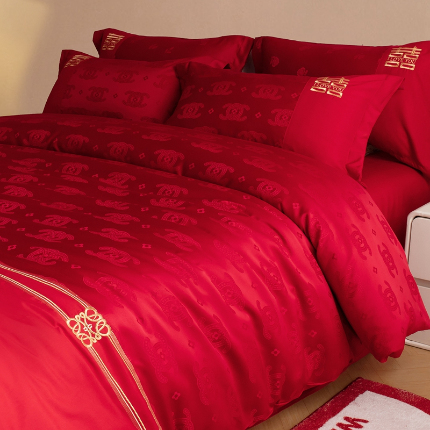 91家纺网 家纺一手货源 找家纺 （总）卓缦家纺 2025新款提花刺绣婚庆四件套（控价50+）