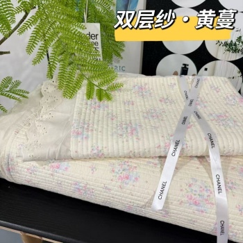91家纺网 家纺一手货源 找家纺 （总）全棉双层纱床盖三件套 A类母婴级纯棉床盖炕盖夹棉床单