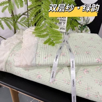 91家纺网 家纺一手货源 找家纺 （总）全棉双层纱床盖三件套 A类母婴级纯棉床盖炕盖夹棉床单