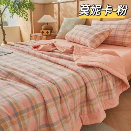 91家纺网 家纺一手货源 找家纺 （总）纯棉色织夏被（填充新疆棉花） 全棉夏凉被纯棉水洗棉双人可机洗