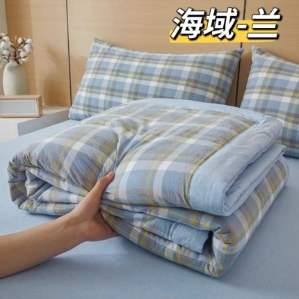 91家纺网 家纺一手货源 找家纺 （总）纯棉色织夏被（填充新疆棉花） 全棉夏凉被纯棉水洗棉双人可机洗