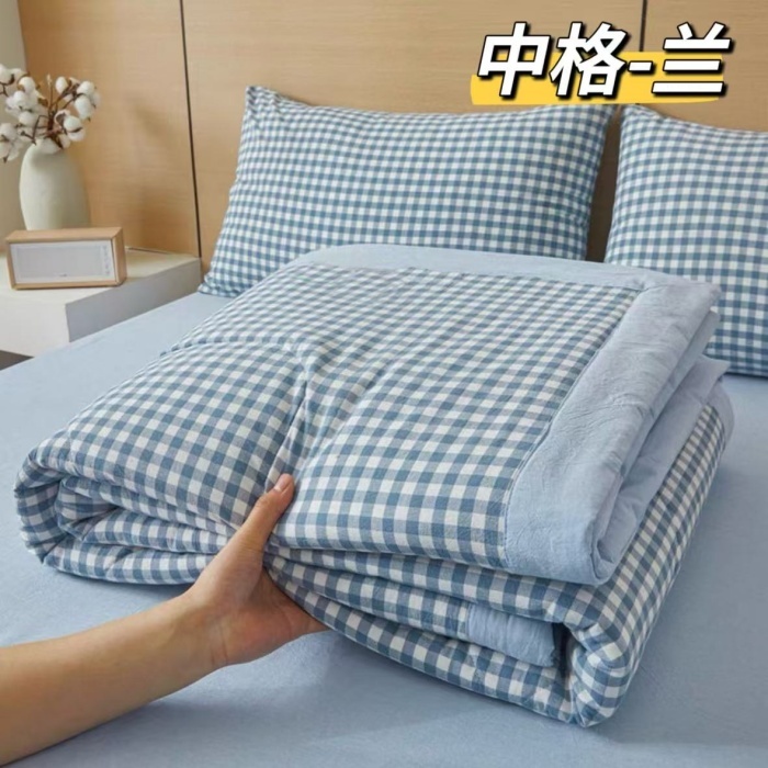 91家纺网 家纺一手货源 找家纺 （总）纯棉色织夏被（填充新疆棉花） 全棉夏凉被纯棉水洗棉双人可机洗