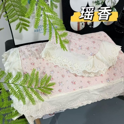 91家纺网 家纺一手货源 找家纺 （总）赫本纯棉床盖三件套 韩国碎花纯棉床盖三件套全棉夹棉床单花边可机洗