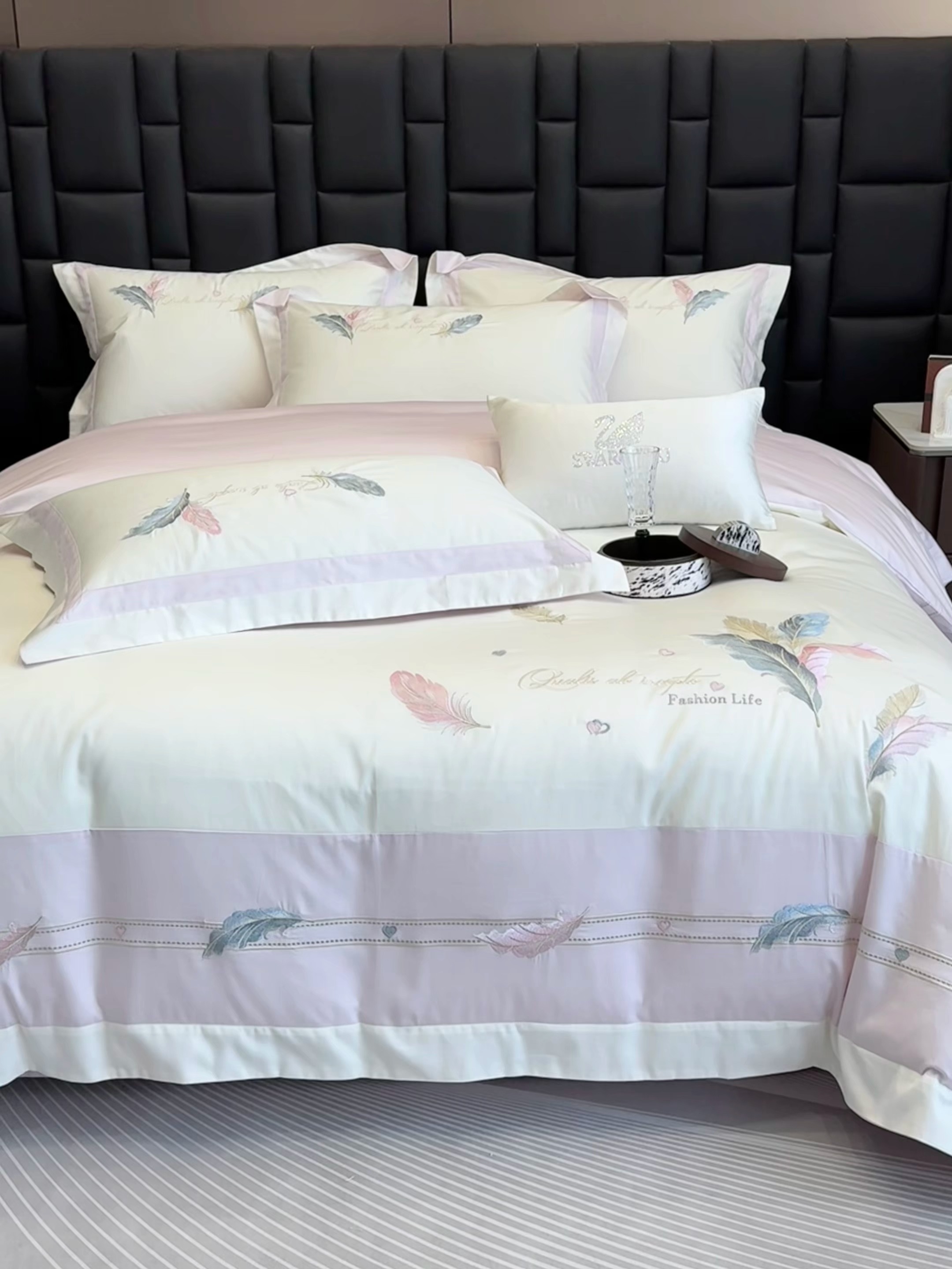 91家纺网 家纺一手货源 找家纺 （总）春夏新品高级感50*50S贡缎长绒棉刺绣四件套纯棉床单全棉床笠高档礼盒装量大价优