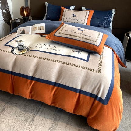 （总）奥汀洛 2025新款数码全工艺加厚双面绒牛奶绒四件套