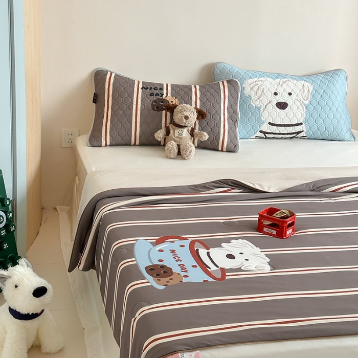 91家纺网 家纺一手货源 找家纺 （总）RYB红黄兰 A类2025新款INS原创大版卡通冰皮锦氨超凉感夏被夏凉被空调被