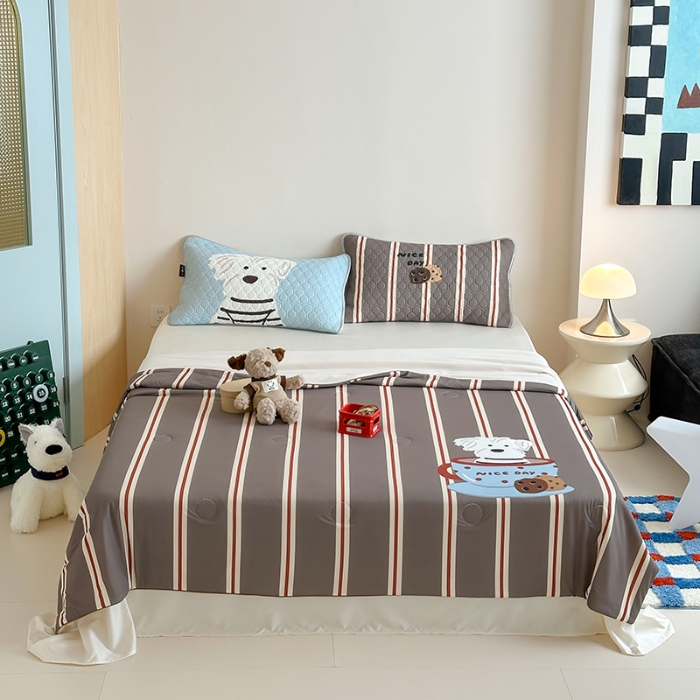 91家纺网 家纺一手货源 找家纺 （总）RYB红黄兰 A类2025新款INS原创大版卡通冰皮锦氨超凉感夏被夏凉被空调被