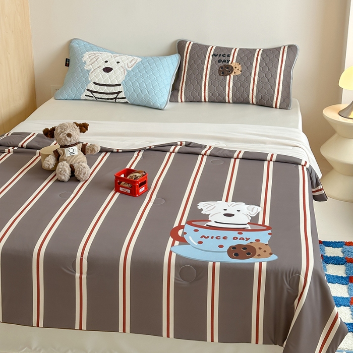 91家纺网 家纺一手货源 找家纺 （总）RYB红黄兰 A类2025新款INS原创大版卡通冰皮锦氨超凉感夏被夏凉被空调被