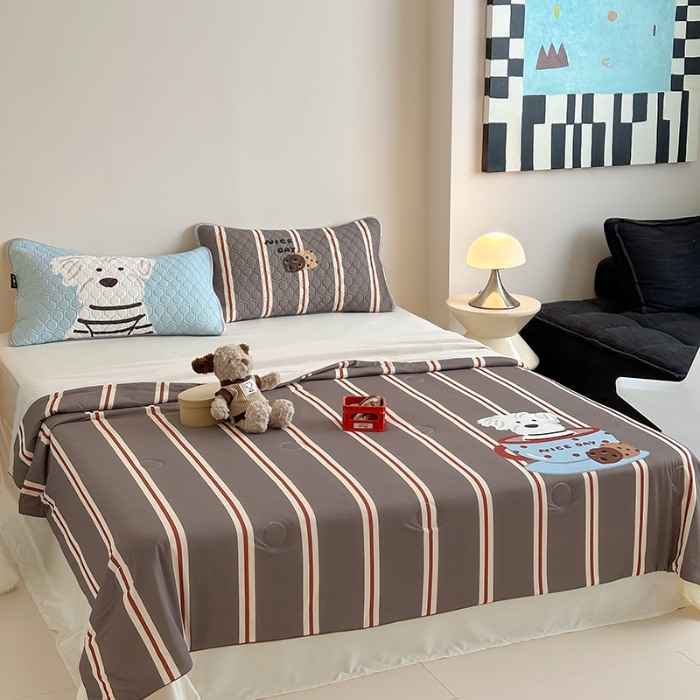 91家纺网 家纺一手货源 找家纺 （总）RYB红黄兰 A类2025新款INS原创大版卡通冰皮锦氨超凉感夏被夏凉被空调被