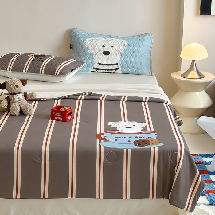 91家纺网 家纺一手货源 找家纺 （总）RYB红黄兰 A类2025新款INS原创大版卡通冰皮锦氨超凉感夏被夏凉被空调被