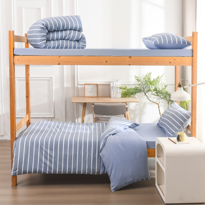 91家纺网 家纺一手货源 找家纺 （总）2025新款无印风印花水洗棉学生宿舍三件套六件套组合套装