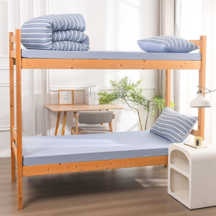 91家纺网 家纺一手货源 找家纺 （总）2025新款无印风印花水洗棉学生宿舍三件套六件套组合套装