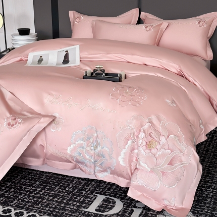 （总）2025新款长绒棉全棉刺绣轻奢套件花开富贵