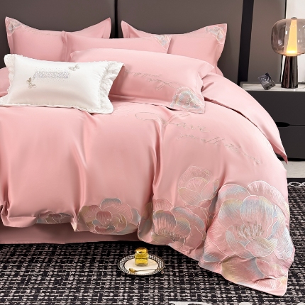 91家纺网 家纺一手货源 找家纺 （总）2025新款亲肤棉轻奢刺绣梦里花开