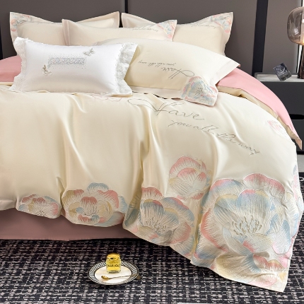 91家纺网 家纺一手货源 找家纺 （总）2025新款亲肤棉轻奢刺绣梦里花开