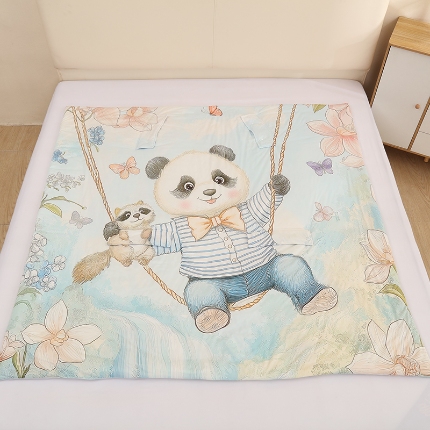 91家纺网 家纺一手货源 找家纺 （总）麦吻儿童薄款a类空调被夏凉被宝宝防踢被神器凉感丝拥抱被护肚