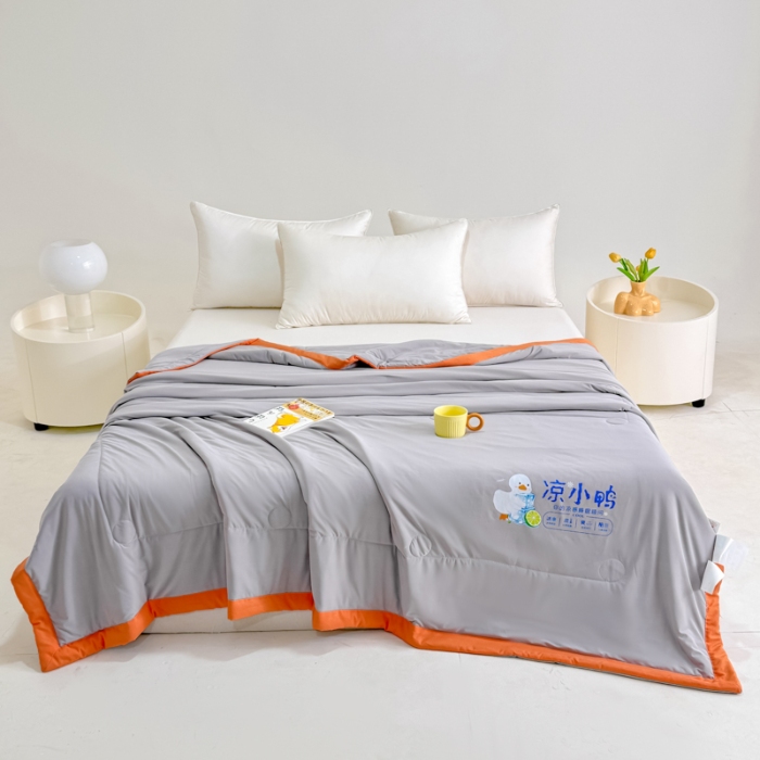 91家纺网 家纺一手货源 找家纺 （总）【苏东来】2025年夏季高端真锦氨凉感夏被纯色空调被单双人夏被春秋被子冰丝夏被被芯直播爆款