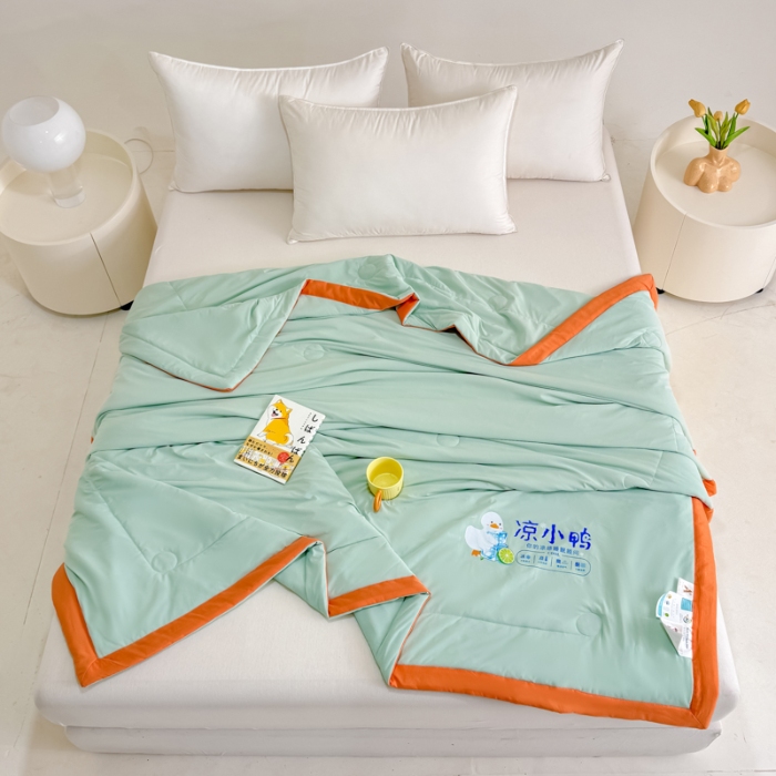 91家纺网 家纺一手货源 找家纺 （总）【苏东来】2025年夏季高端真锦氨凉感夏被纯色空调被单双人夏被春秋被子冰丝夏被被芯直播爆款