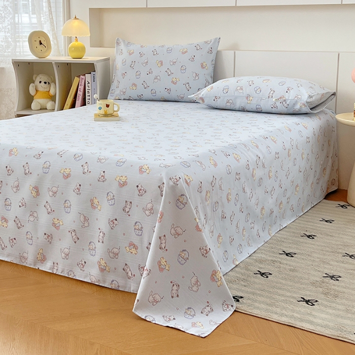 91家纺网 家纺一手货源 找家纺 （总）（有买家秀）2025夏季新款缎条原棉老粗布三件套加厚加密透气舒适粗布床单凉席