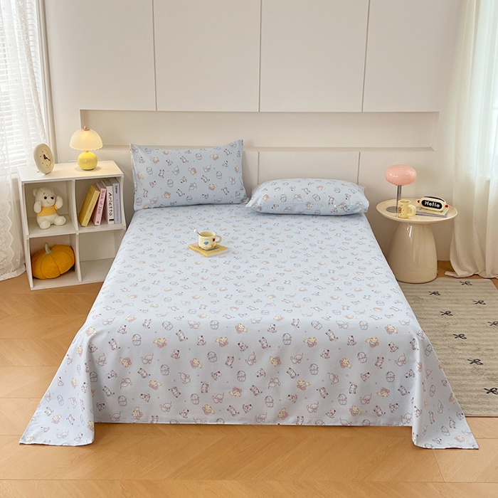 91家纺网 家纺一手货源 找家纺 （总）（有买家秀）2025夏季新款缎条原棉老粗布三件套加厚加密透气舒适粗布床单凉席