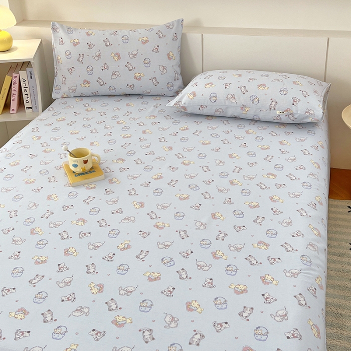 91家纺网 家纺一手货源 找家纺 （总）（有买家秀）2025夏季新款缎条原棉老粗布三件套加厚加密透气舒适粗布床单凉席