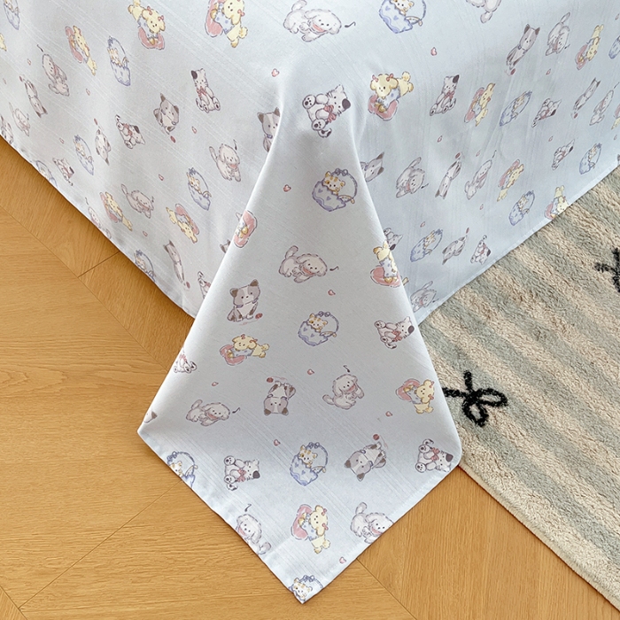 91家纺网 家纺一手货源 找家纺 （总）（有买家秀）2025夏季新款缎条原棉老粗布三件套加厚加密透气舒适粗布床单凉席