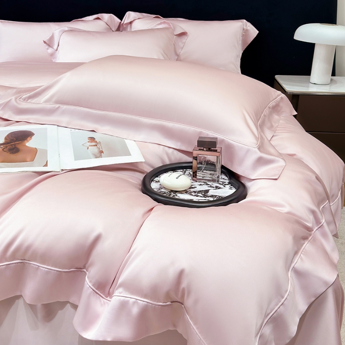 91家纺网 家纺一手货源 找家纺 （总）【兰精公司授权】星蕴家纺 2025新款奥地利兰精天丝莱赛尔纯色埋绳款四件套-莱恩