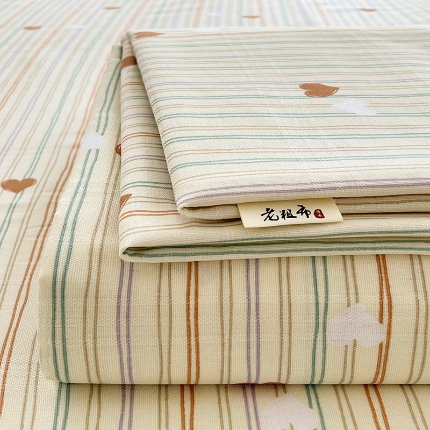 91家纺网 家纺一手货源 找家纺 （总）（有买家秀）2025新款缎条老粗布三件套特厚加密粗布凉席三件套吸汗透气床品套件