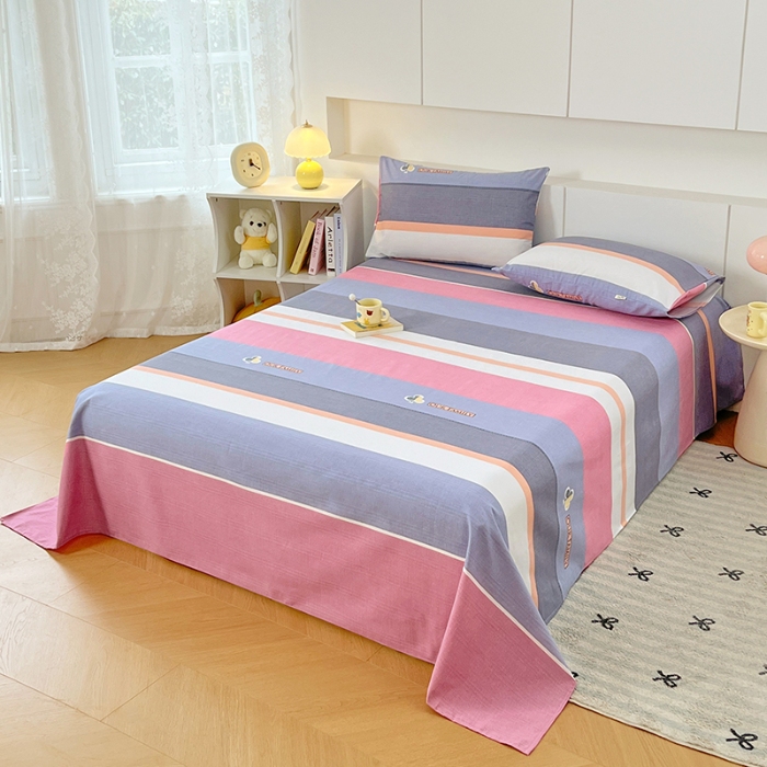 91家纺网 家纺一手货源 找家纺 （总）（有买家秀）2025新款缎条老粗布三件套特厚加密粗布凉席三件套吸汗透气床品套件