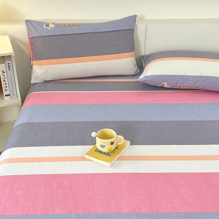 91家纺网 家纺一手货源 找家纺 （总）（有买家秀）2025新款缎条老粗布三件套特厚加密粗布凉席三件套吸汗透气床品套件