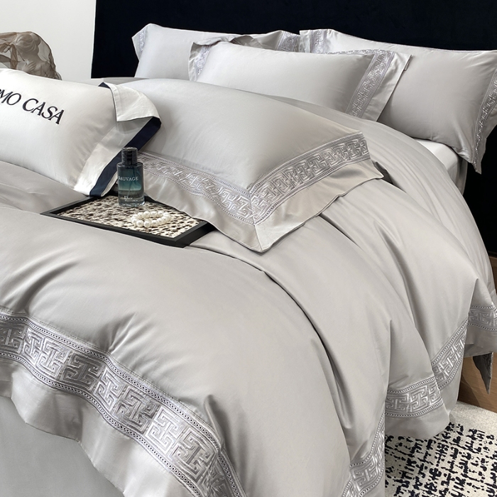 91家纺网 家纺一手货源 找家纺 （总）星蕴家纺 2025新款100支双股长绒棉全棉纯棉刺绣四件套-柏林系列