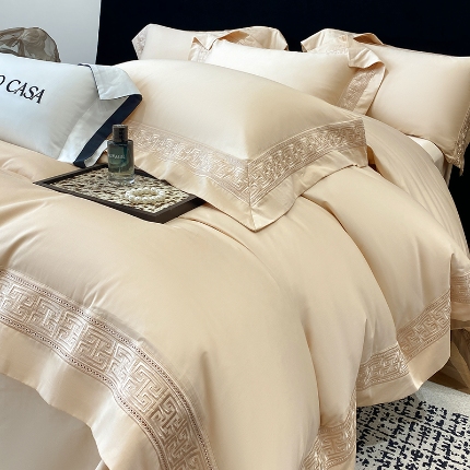 91家纺网 家纺一手货源 找家纺 （总）星蕴家纺 2025新款100支双股长绒棉全棉纯棉刺绣四件套-柏林系列