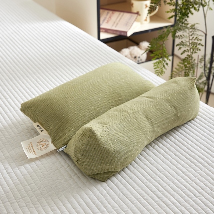 91家纺网 家纺一手货源 找家纺 （总）2025新款 A类全棉三角方格组合荞麦枕头 草本清香荞麦腰枕荞麦枕枕头枕芯