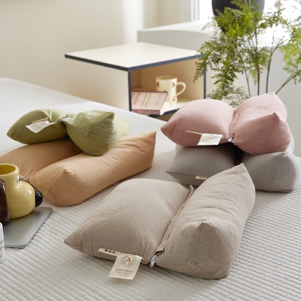 （总）2025新款 A类全棉三角方格组合荞麦枕头 草本清香荞麦腰枕荞麦枕枕头枕芯