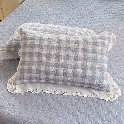 91家纺网 家纺一手货源 找家纺 （总）2025春夏新款复古印花小碎花针织棉双层纱夹棉枕套