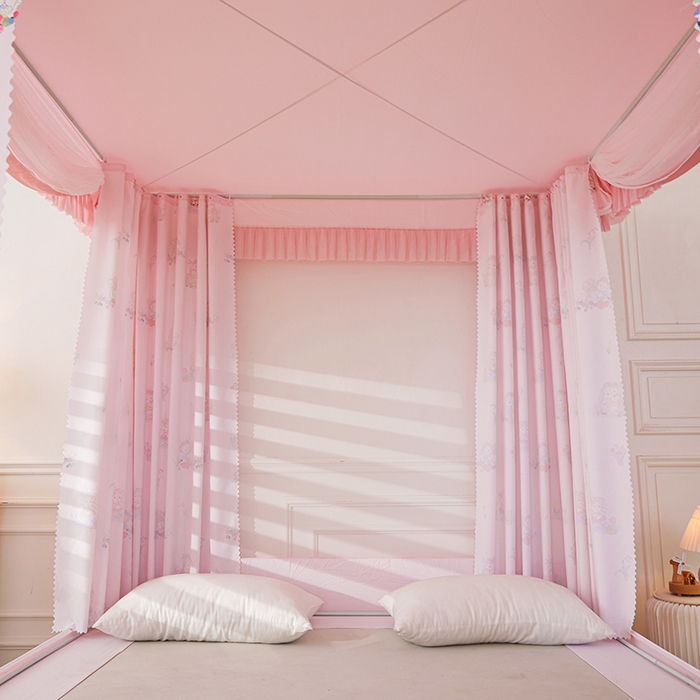 91家纺网 家纺一手货源 找家纺 （总）迪凡保罗蚊帐 2025春夏新款花边款专版印花遮光帘坐床蚊帐