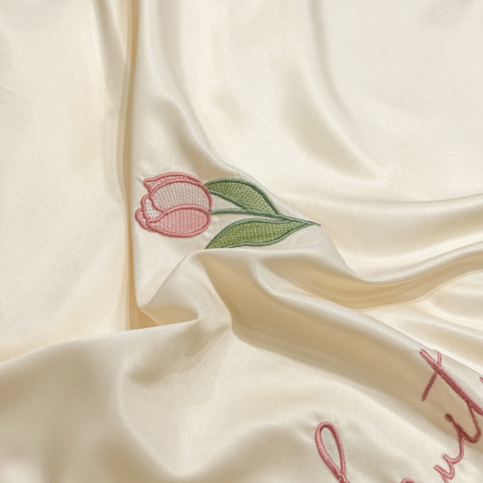 91家纺网 家纺一手货源 找家纺 （总）乐沐家纺 2025春夏新款水洗真丝绣花冰丝四件套